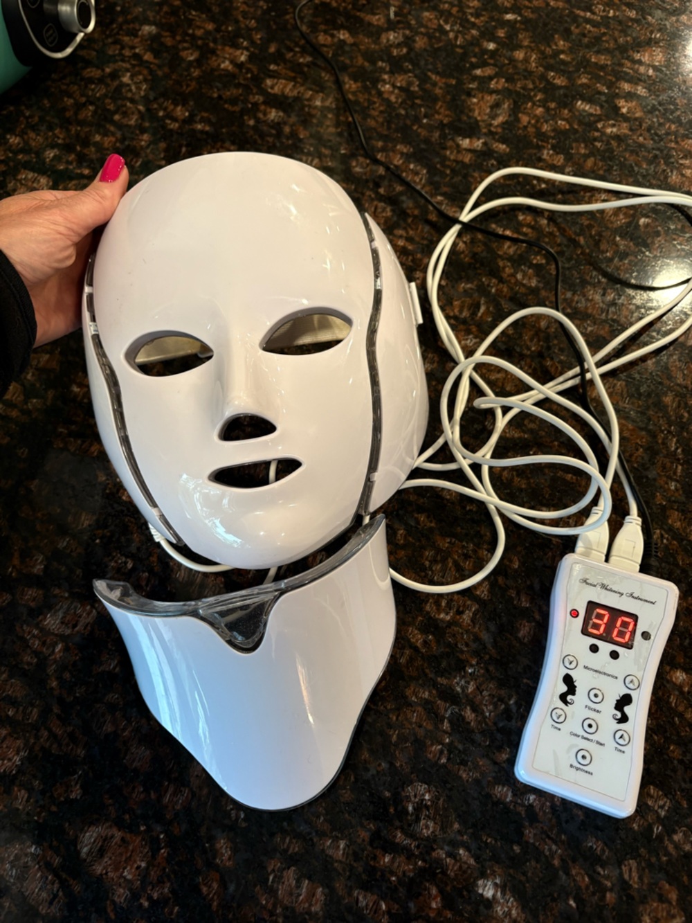 Colorful LED Facial Mask Light Therapy Set - Picture 3 of 10